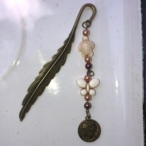 NWT, Handmade, Bronze Feather Bookmark.